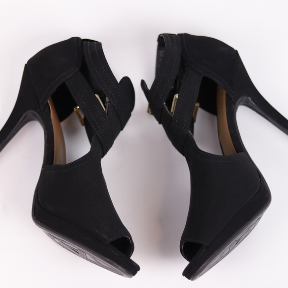 Andiamo black peep toe booties pumps 9.5 - Picture 9 of 12